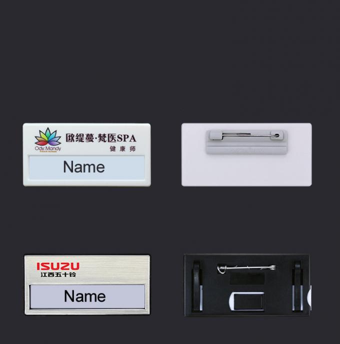 Custom Silver Magnetic Name Tag – Durable, Reusable Badge With Logo And Insert Window 0