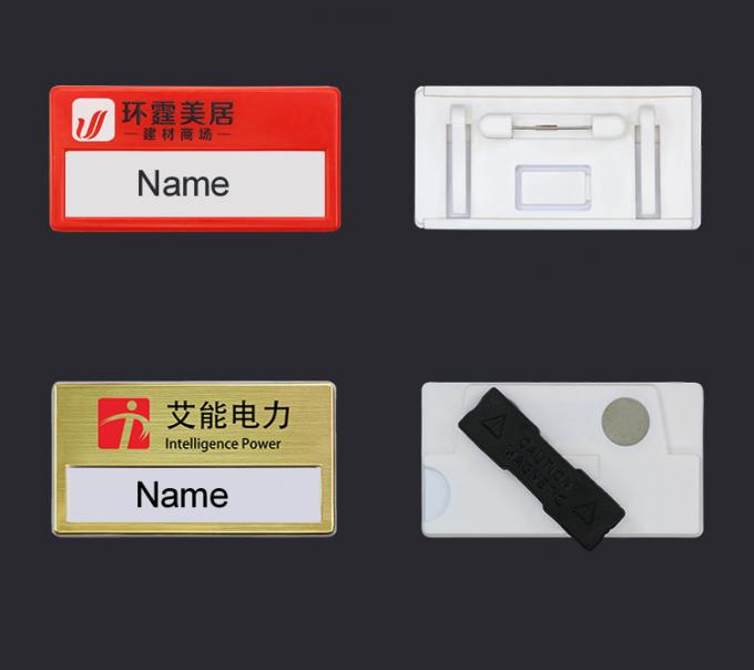Custom Silver Magnetic Name Tag – Durable, Reusable Badge With Logo And Insert Window 1