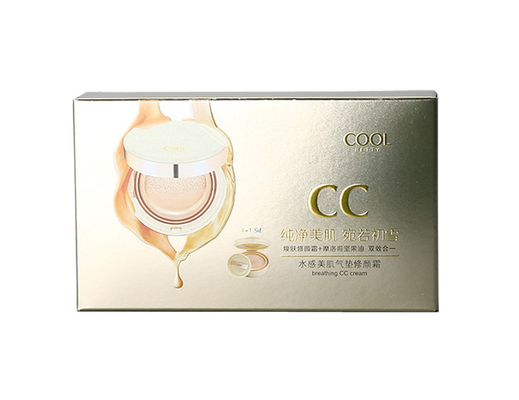 Mua Hộp giấy vàng sang trọng tùy chỉnh In với nhà máy Logo nổi cho CC Cream online manufacture