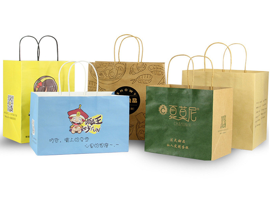 Mua Bán buôn Túi giấy Kraft in tùy chỉnh Đóng gói để giao hàng thực phẩm Fctory online manufacture