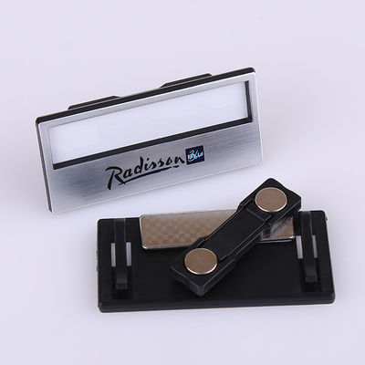 Custom Silver Magnetic Name Tag – Durable, Reusable Badge With Logo And Insert Window