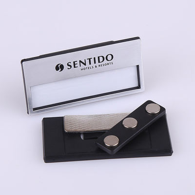 Custom Silver Magnetic Name Tag – Durable, Reusable Badge With Logo And Insert Window