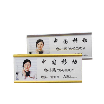 Gold blank Reusable Name Tags nurse name badge with safety pin wholesale or retail