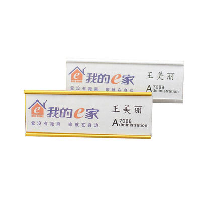 Gold blank Reusable Name Tags nurse name badge with safety pin wholesale or retail