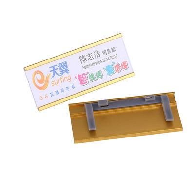 Gold blank Reusable Name Tags nurse name badge with safety pin wholesale or retail