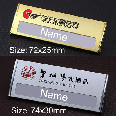 Custom Metal Magnetic Name Tags For Work Order Name Badges With Brand Logo Factory