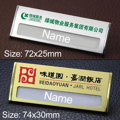 Custom Metal Magnetic Name Tags For Work Order Name Badges With Brand Logo Factory