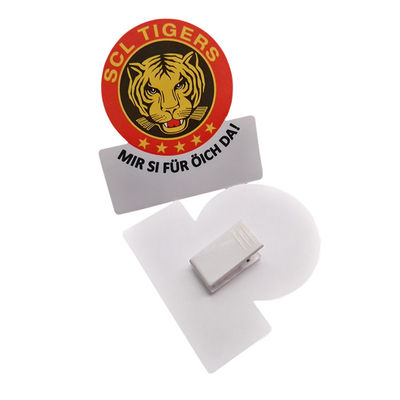 Professional Custom PVC Name Badges Online Plastic Name Tags Magnetic With Artwork