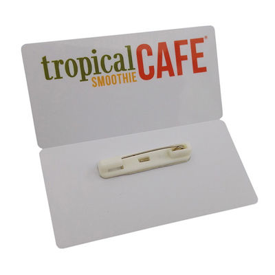 Professional Custom PVC Name Badges Online Plastic Name Tags Magnetic With Artwork