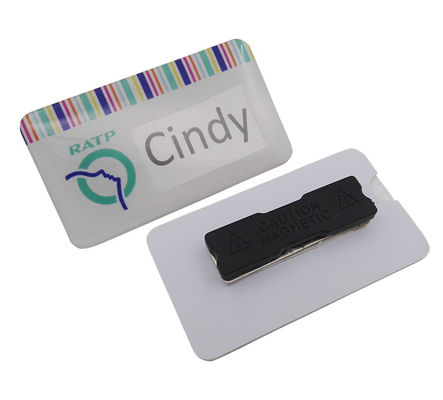 Professional Custom PVC Name Badges Online Plastic Name Tags Magnetic With Artwork
