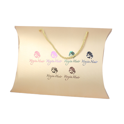 Mua Custom Luxury Gold Pillow Boxes with Handle for Wigs – Premium Hair Extension Gift Packaging online manufacture