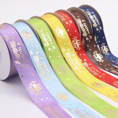 mua Custom Gold Foil Logo Satin Ribbon – Personalized Polyester Ribbon For Packaging & Gift Wrapping sản xuất trực tuyến