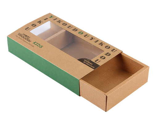 Mua Hộp ngăn kéo giấy Kraft nâu tùy chỉnh Bao bì với cửa sổ PET Bán buôn online manufacture