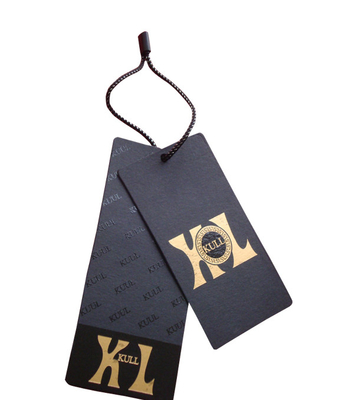 Mua Nhãn quần áo in tùy chỉnh Giấy Hangtags Lớp phủ UV Lá vàng dập Logo online manufacture