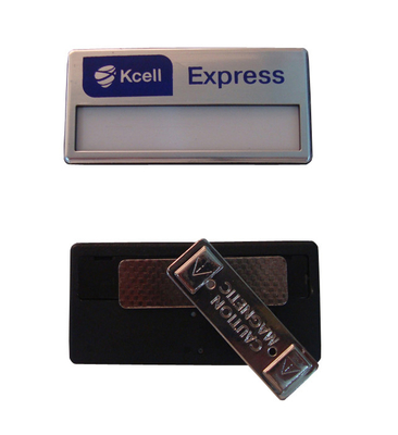Custom Silver Magnetic Name Tag – Durable, Reusable Badge With Logo And Insert Window