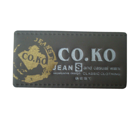 Mua Nhãn da tùy chỉnh Debossed, Nhãn quần áo cá nhân Chữ lồng online manufacture