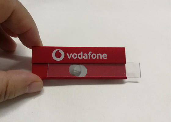 Aluminum Alloy Custom Name Tags With Vodafone Logo Printing Metal Name Badges For Employees