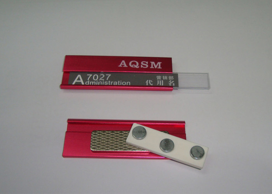 Aluminum Alloy Custom Name Tags With Vodafone Logo Printing Metal Name Badges For Employees