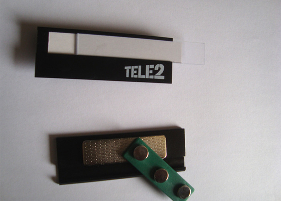 Aluminum Alloy Custom Name Tags With Vodafone Logo Printing Metal Name Badges For Employees