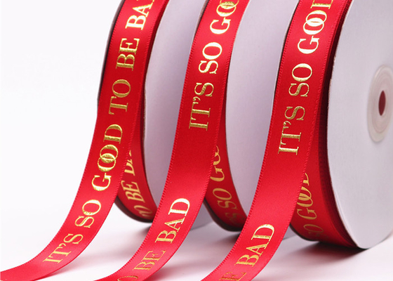 Mua Polyester Ribbon In Satin Custom Thân thiện với Môi trường Với Logo Lá Vàng online manufacture