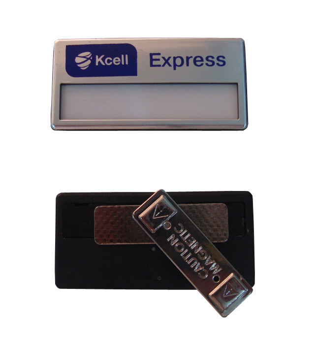 Custom Silver Magnetic Name Tag – Durable, Reusable Badge With Logo And Insert Window