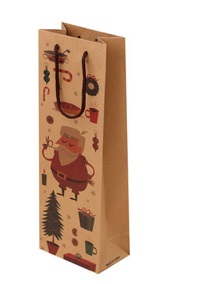 Túi quà tặng bằng giấy kraft màu nâu được in tùy chỉnh có tay cầm bằng bông với số lượng lớn