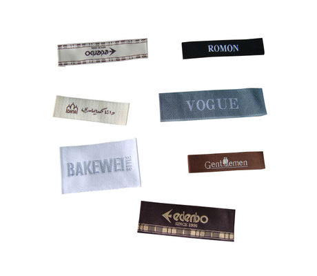 Bespoke End Fold Nhãn dệt Nhãn T Áo sơ mi Nhãn Taffeta Vải dệt Nhãn hiệu quần áo